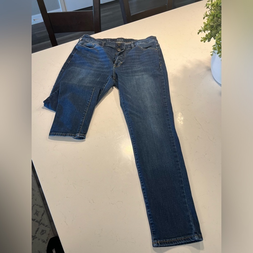 A.N.A. A New Approach Jeans 16W Dark Blue High Rise Skinny Button Fly
